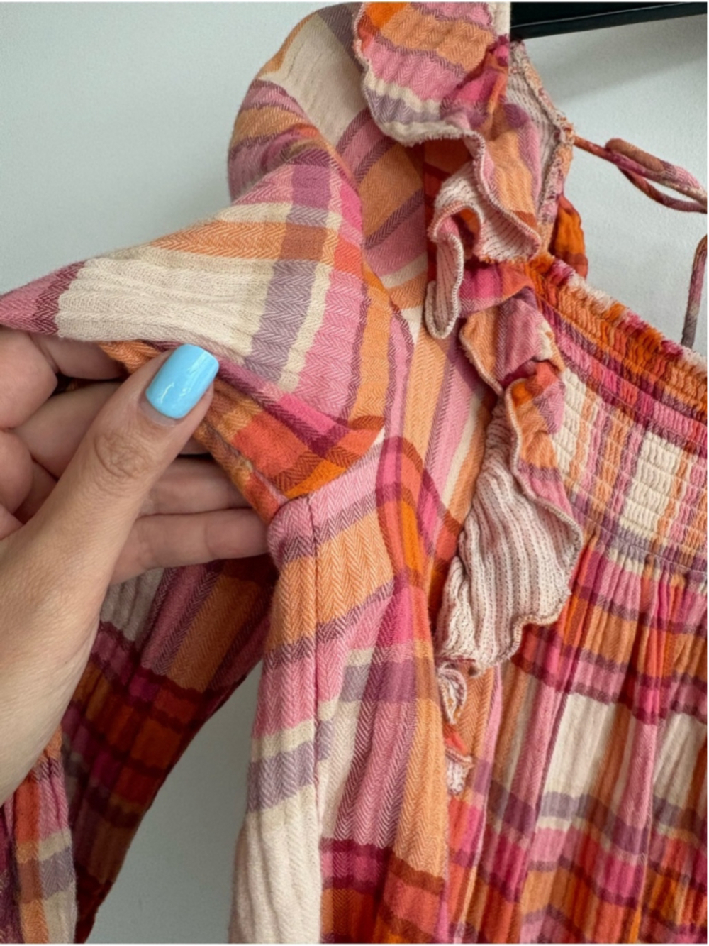 We the Free Sienna Plaid Blouse Sz Medium - Picture 9 of 11